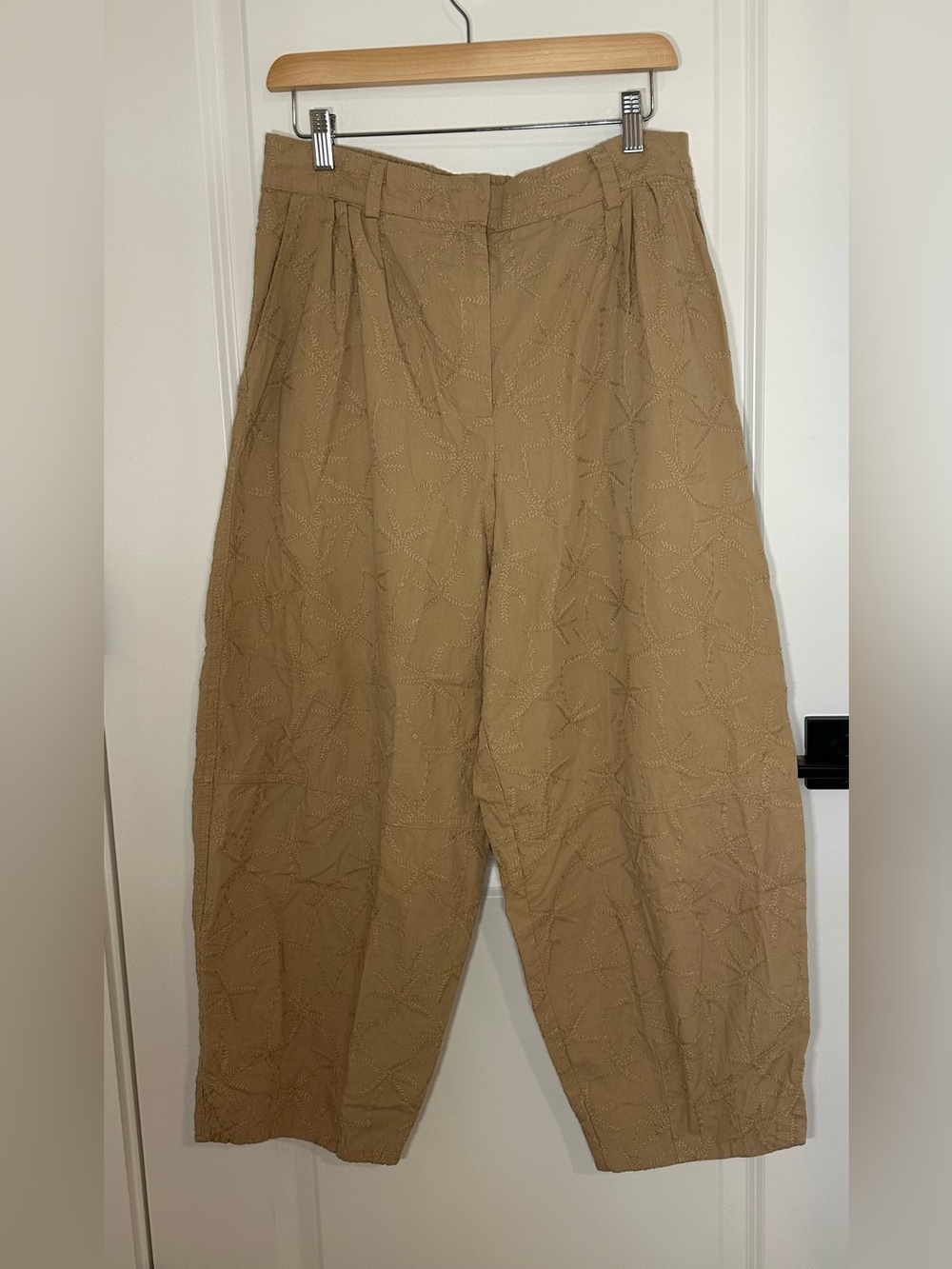 House of Harlow 1960 Embroidered Tan Chinos